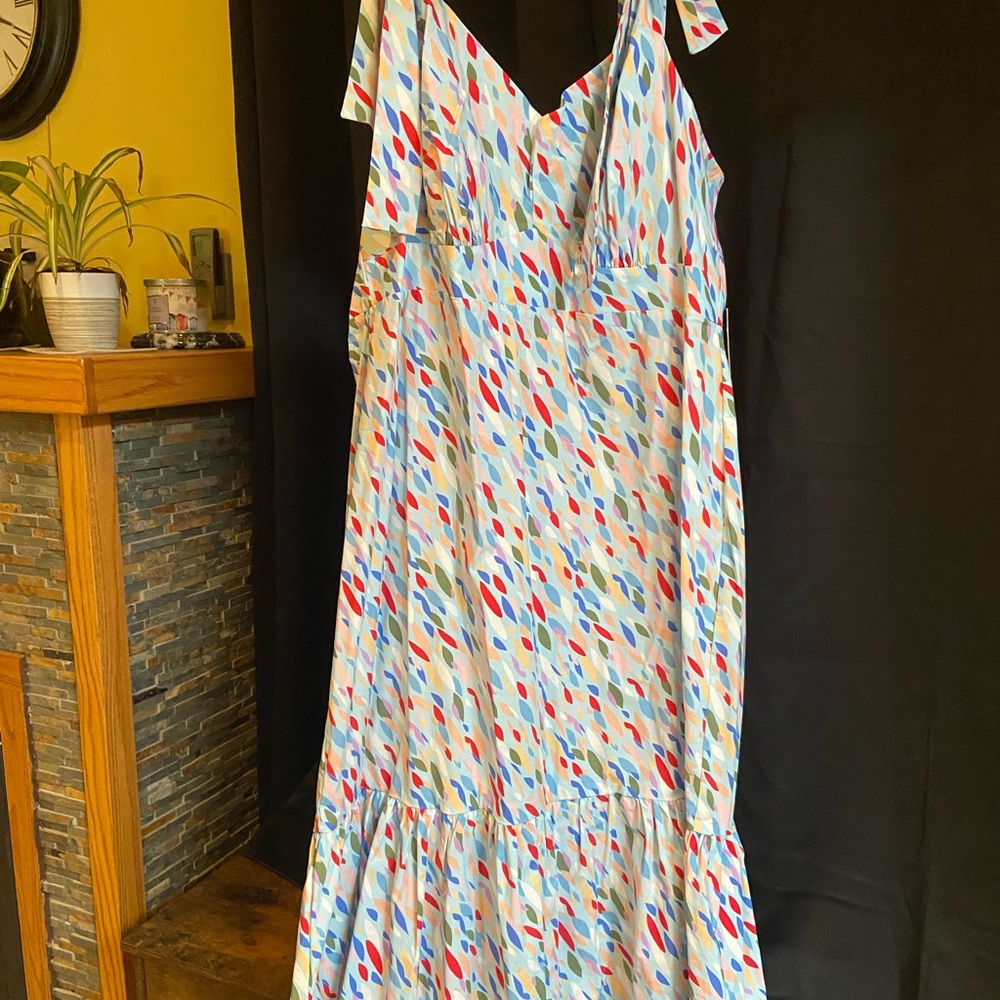Colorful Tie Strap Maxi Sundress